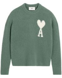 Ami Paris - Off- Ami De Coeur Crew Neck Sweater - Lyst