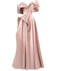 Gaby Charbachy - Schulterfreies Abendkleid Mit Falten - Lyst