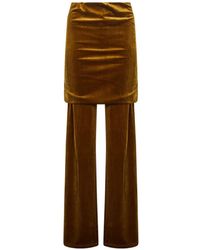 ANDAMANE - Velvet-Effect Trousers - Lyst