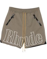 Rhude - Logo-Print Drawstring Shorts - Lyst