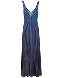 STAUD - Stripe-Pattern Midi Dress - Lyst