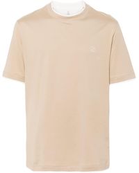 Brunello Cucinelli - T-Shirt With Embroidery - Lyst
