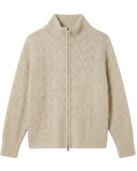 FRAME - Cardigan Zippé En Maille Pointelle - Lyst