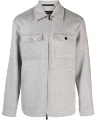 Theory - Zip-up Wool Blend Shirt Jacket - Lyst