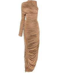 Mugler - Asymmetric Ruched Maxi Dress - Lyst