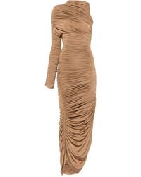 Mugler - Asymmetric Ruched Maxi Dress - Lyst