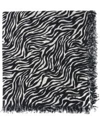 Isabel Marant - Zebra-Print Frayed Scarf - Lyst