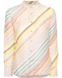 Zimmermann - Gestreept Linnen Blouse - Lyst