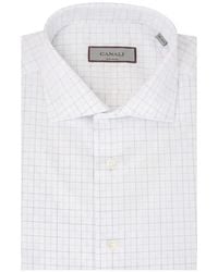 Canali - Check-Pattern Cotton Shirt - Lyst