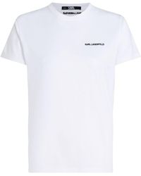 Karl Lagerfeld - T-shirt en coton à logo brodé - Lyst
