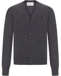Ami Paris - Cardigan Boutonné En Cachemire - Lyst