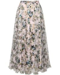 Cinq À Sept - Sofia Floral Midi Skirt - Lyst