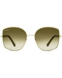 Ferragamo Eyewear - Gancini Butterfly-Frame Sunglasses - Lyst