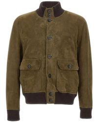 Volfagli - San Severo Buccio Suede Bomber Jacket - Lyst