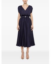 Nissa - Belted V-Neck Midi Dress - Lyst