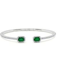 Jewels Aficionado - 18Kt Diamond And Emerald Cuff - Lyst