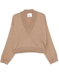 Erika Cavallini Semi Couture - V-Neck Drop-Shoulder Sweater - Lyst