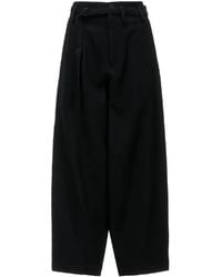 Yohji Yamamoto - Pantalon Ample Milled Gabardine Ceinturé - Lyst