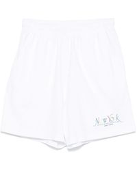 Sporty & Rich - Elastic-Waistband Logo Shorts - Lyst