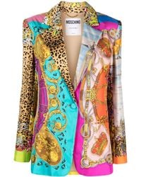 Moschino - Single-breasted Mixed-print Blazer - Lyst
