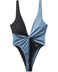 Versace - Embroidered-Logo One-Piece Swimsuit - Lyst