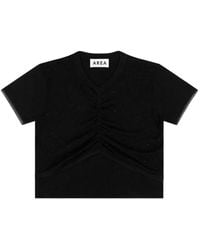Area - Top Fruncido Con Detalle De Cristales - Lyst
