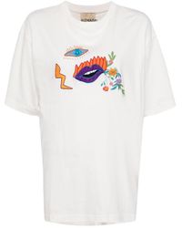 ALÉMAIS - Embroidered Organic-cotton T-shirt - Lyst