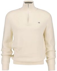 GANT - Textured Half-Zip Sweater - Lyst