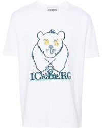 Iceberg - Katoenen T-shirt Met Grafische Print - Lyst
