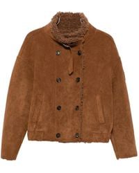 ERMANNO FIRENZE - Side-Pocket Double-Breasted Coat - Lyst