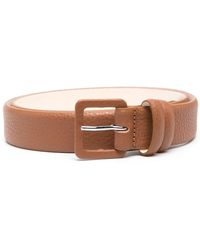 Black & Brown Grained-leather Belt - Brown