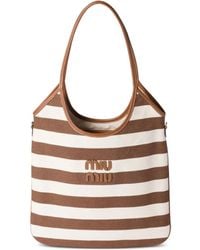 Miu Miu - Borsa Tote Ivy A Righe - Lyst