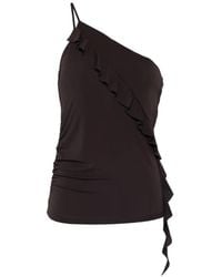 Pinko - Ruffled One-Shoulder Top - Lyst