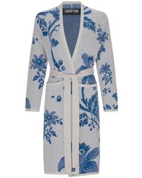 Libertine - Floral-Intarsia Belted Coat - Lyst