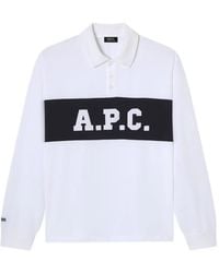 A.P.C. - Polo À Logo Imprimé Texturé - Lyst