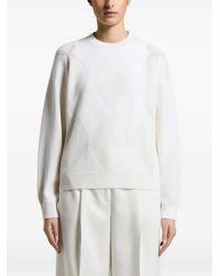 Peserico - Argyle-Knit Long-Sleeve Sweater - Lyst