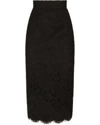 Dolce & Gabbana - Midi Lace Skirt - Lyst