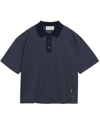 Ami Paris - Ami De Coeur Striped Polo Shirt - Lyst