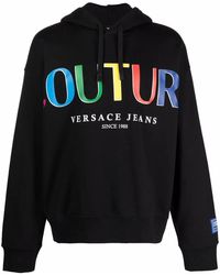 Versace Jeans Couture - Logo-Print Cotton Hoodie - Lyst