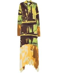 Monse - Jersey Jurk Met Zakdoek Afwerking En Print - Lyst