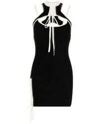 Monse - Contrast-Trim Lace-Up Mini Dress - Lyst