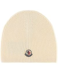 Moncler - Bonnet Côtelé À Patch Logo - Lyst
