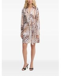 Guess - Abstract-Print Belted Mini Shirt Dress - Lyst