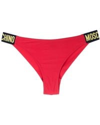 Moschino - Slip bikini con banda logo - Lyst