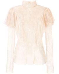 Philosophy Di Lorenzo Serafini - Ruffle-Detail Lace Blouse - Lyst