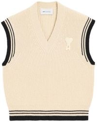 Ami Paris - Ami De Coeur V-Neck Knitted Vest - Lyst