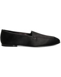 Dolce & Gabbana - Satin Logo-Plaque Loafers - Lyst