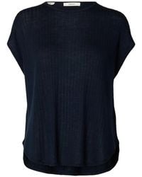 SELECTED - Naja Ribbed-Knit Top - Lyst