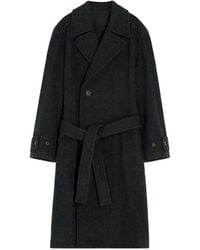 Lemaire - Belted Double-Breasted Coat - Lyst