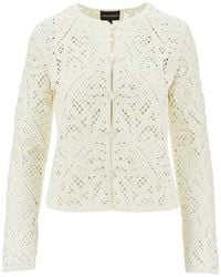 Emporio Armani - Cardigan Boutonné En Macramé - Lyst